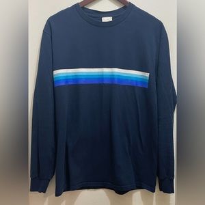DISNEY MEN'S SWEATER SIZE M BLUE ROUND NECK LONG SLEEVES BLUE COLOR 100% COTTON.